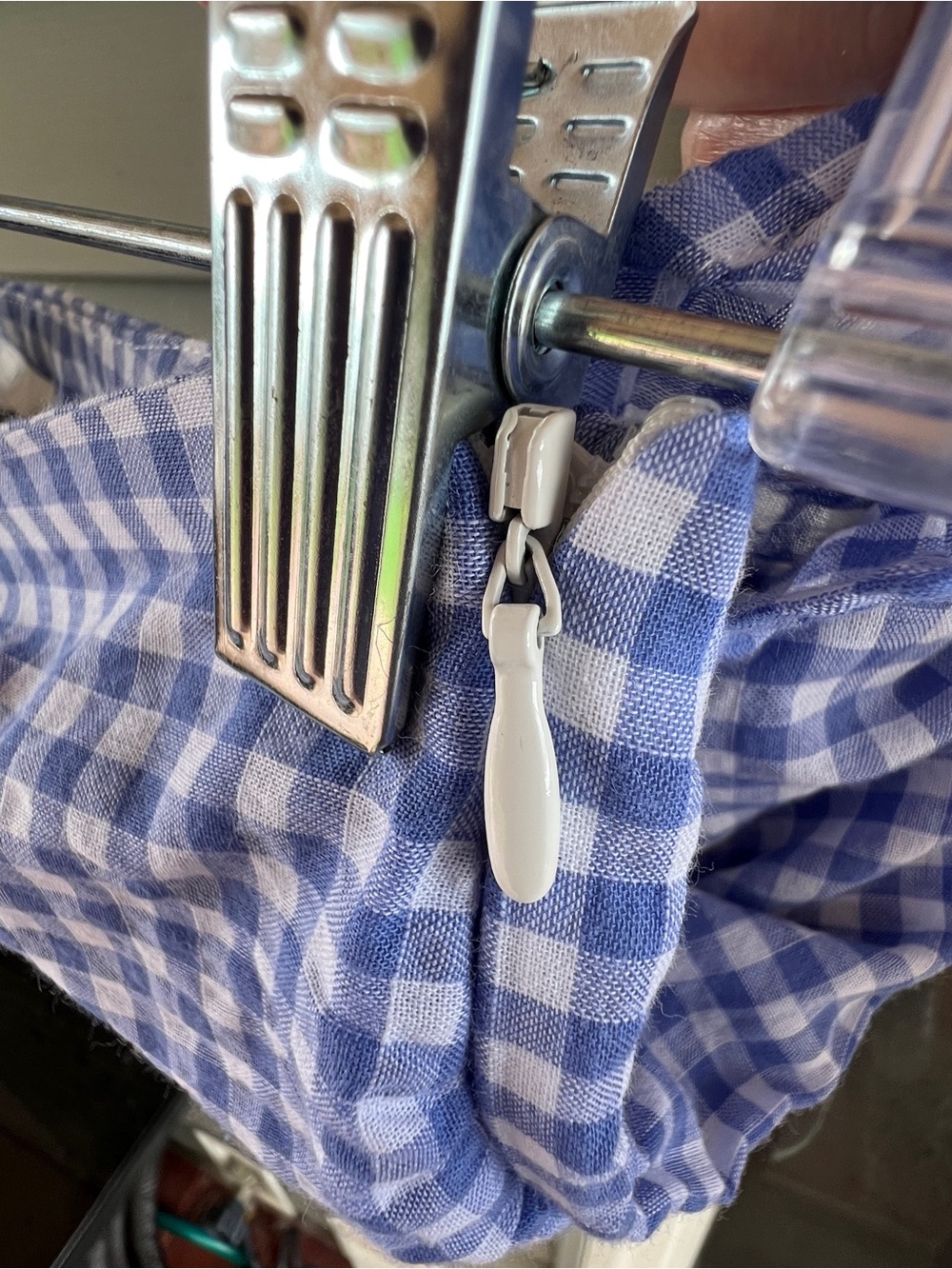 H&M Blue Gingham High-Waist Tie-Front Shorts - Picture 4 of 5